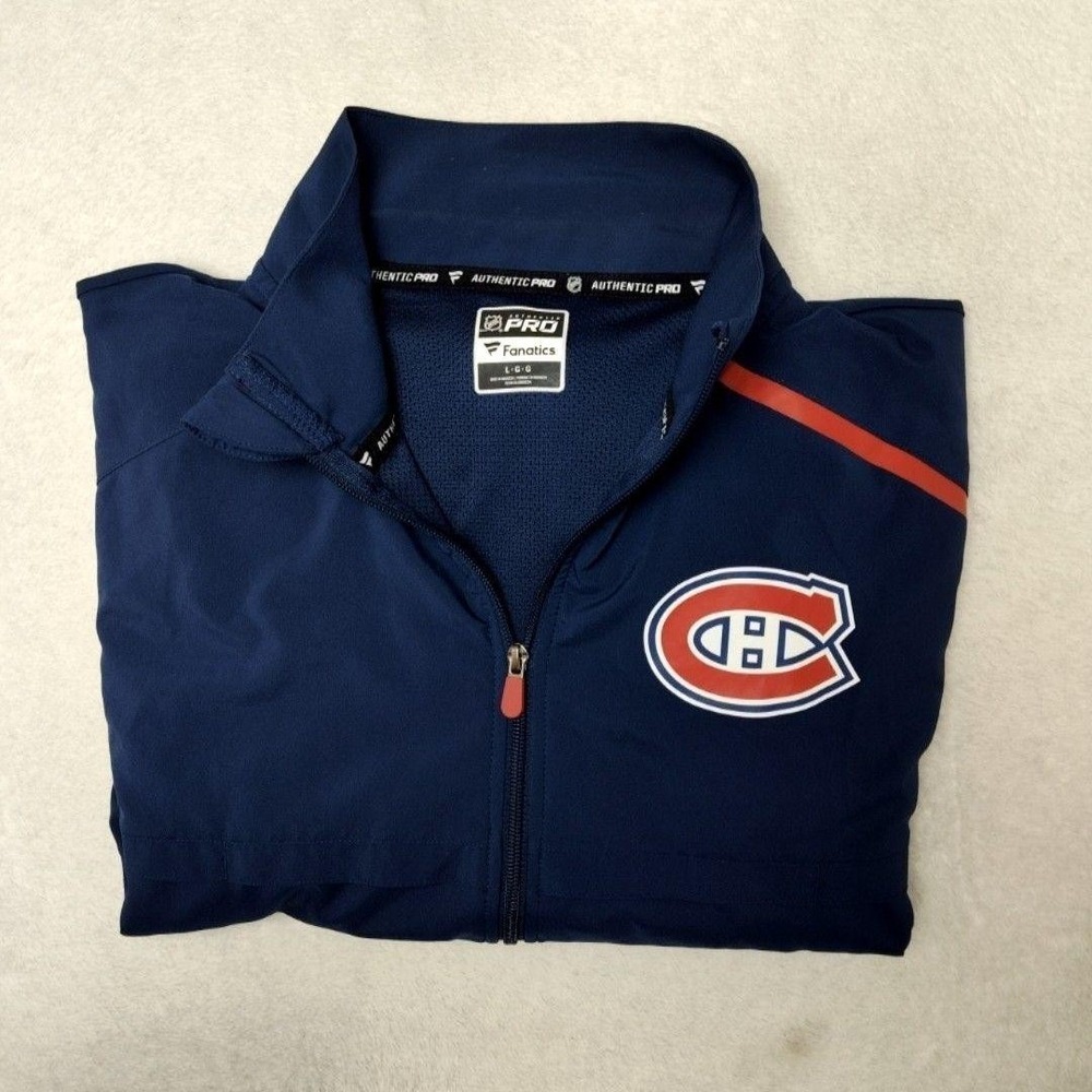 Montreal Canadiens Jacket Mens L Blue NHL Hockey Fanatics Authentic Pro